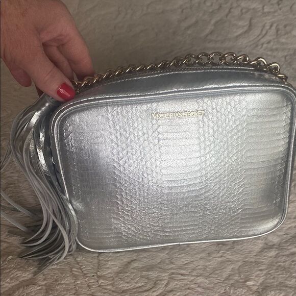 Victoria Secret Silver Crossbody Bag with Chain Strap - Picture 9 of 9